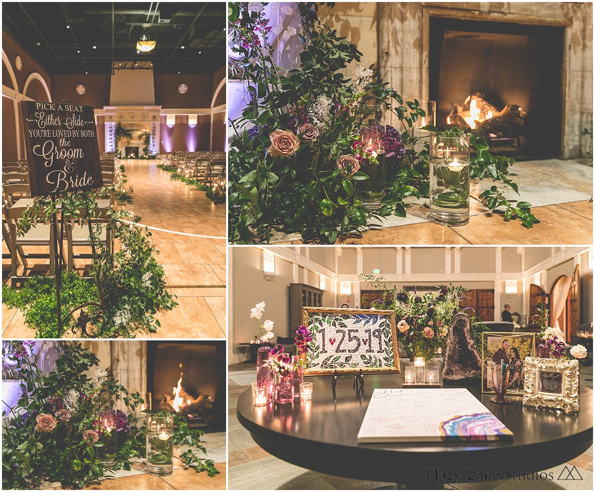 indoor ceremony details at casa real at ruby hill winery in pleasanton california