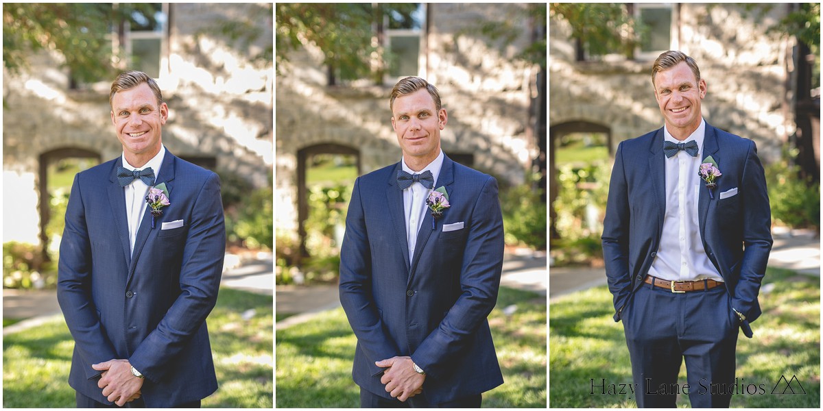 navy blue groom suit portrait
