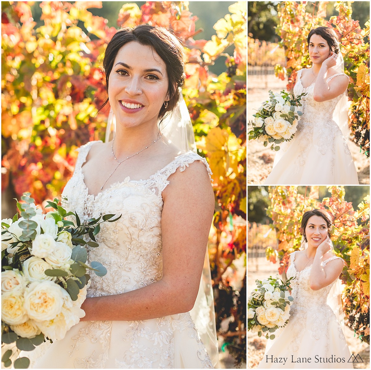 fall bride photos in sunol california
